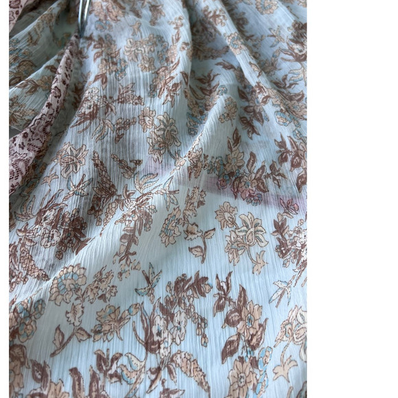 Band of Gypsies Floral Vest - Aqua & Brown Colors, Size Small - Picture 5 of 9